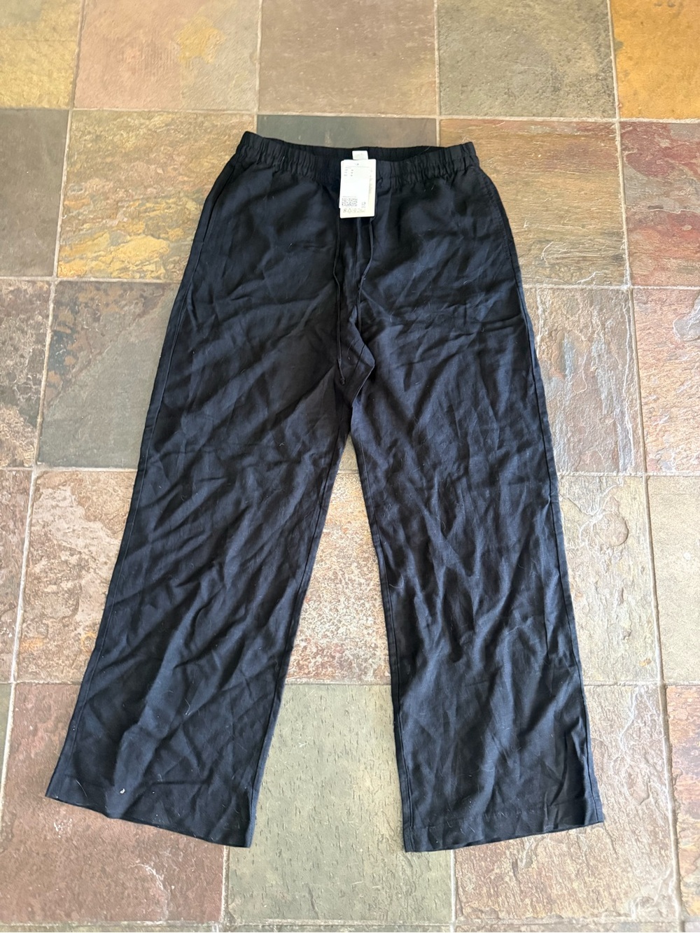 H&M Women's Black Wide-Leg Sweatpants